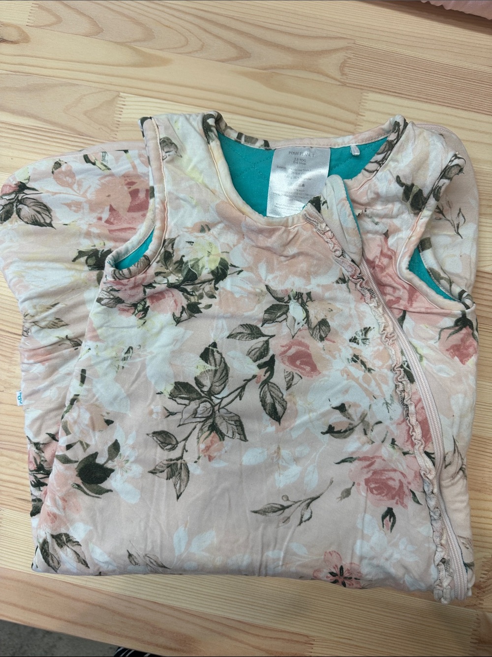 Posh Peanut Pink Floral Zip Front Tank Top